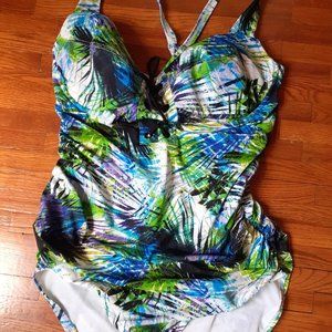 Size 3 Torrid Palm Print One-Piece Swimsuit